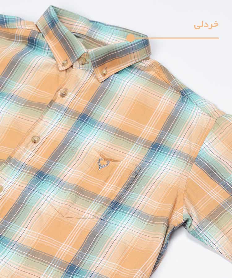                                                                   فیروزه ای خردلی سورمه ای سبز آبی شتری صورتی زرد پیراهن آستین کوتاه کلاسیک 2732  - تصویر 4