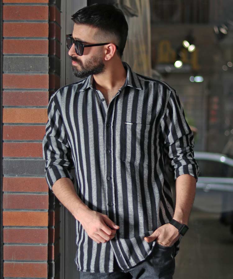 پیراهن آستین بلند لش مردانه کنفی 0826