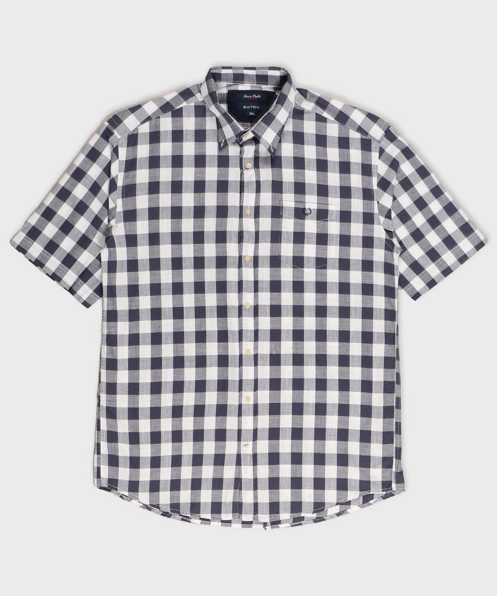                 سورمه ای پیراهن آستین کوتاه کلاسیک 4364  - تصویر 6