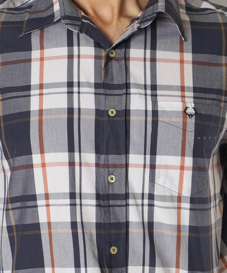                                     سورمه ای پیراهن آستین بلند کلاسیک 0963  - تصویر 3