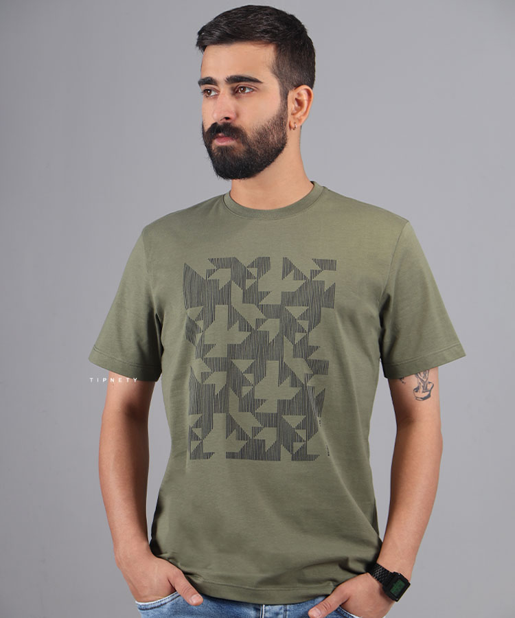 تیشرت طرح دار مردانه 1095
