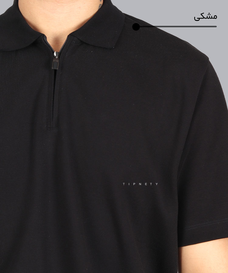                                                                                                 سبز ملانژ سورمه ای سفید مشکی تیشرت یقه دار 0563  - تصویر 10