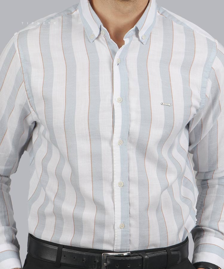 پیراهن مردانه آستین بلند راه راه 1237