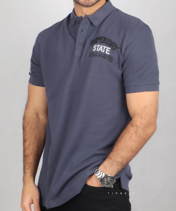 تیشرت یقه دار پنبه ای مردانه طرح دار 1481