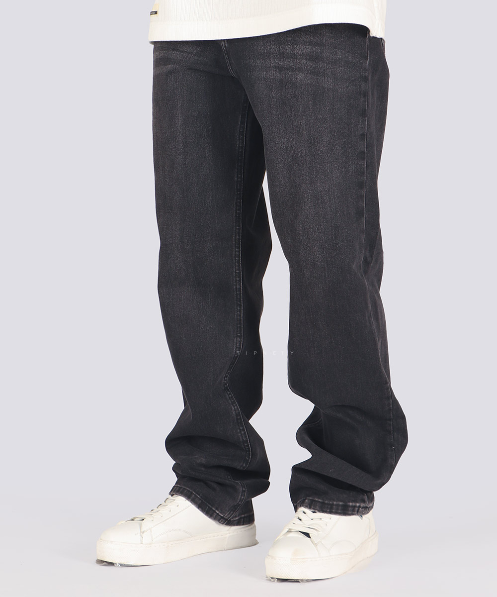 شلوار جین بگ مردانه ذغالی 3943