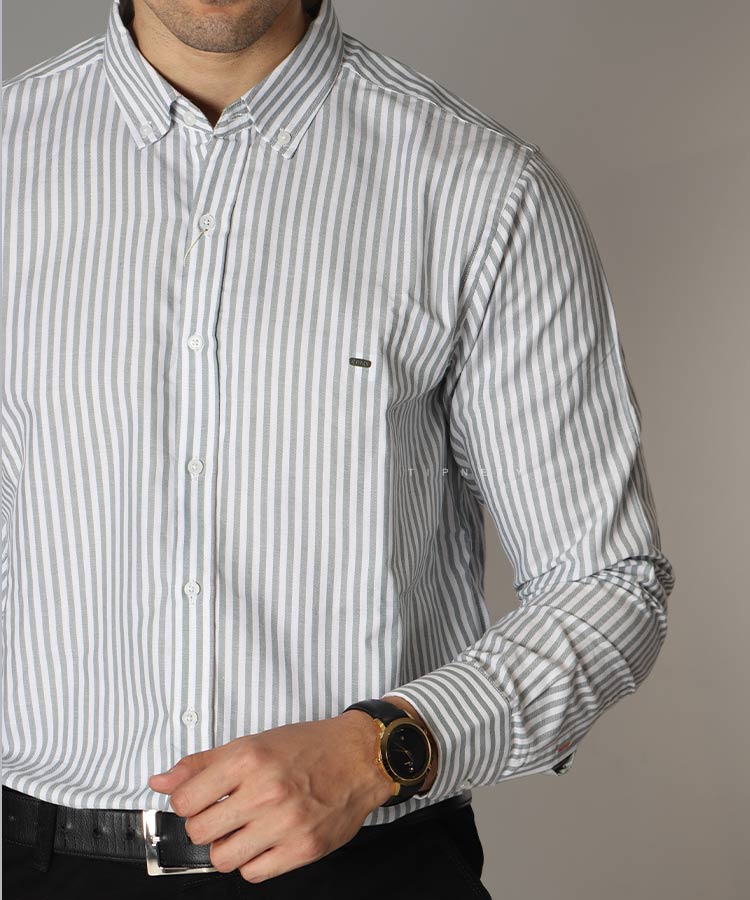 پیراهن مردانه آستین بلند سبز 0956