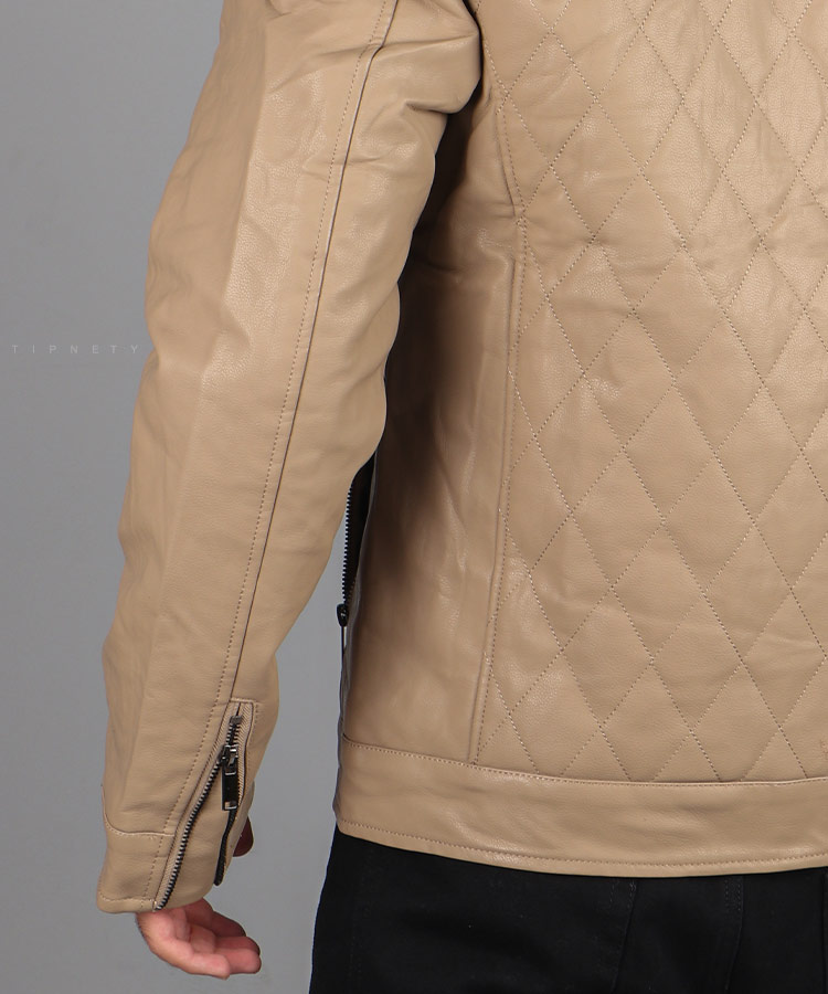                                                                                                                                         خاکی قهوه ای مشکی زمستانه کت چرم 0698  - تصویر 9