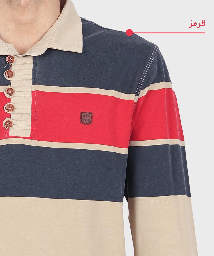 تیشرت یقه دار مردانه آستین بلند 1363