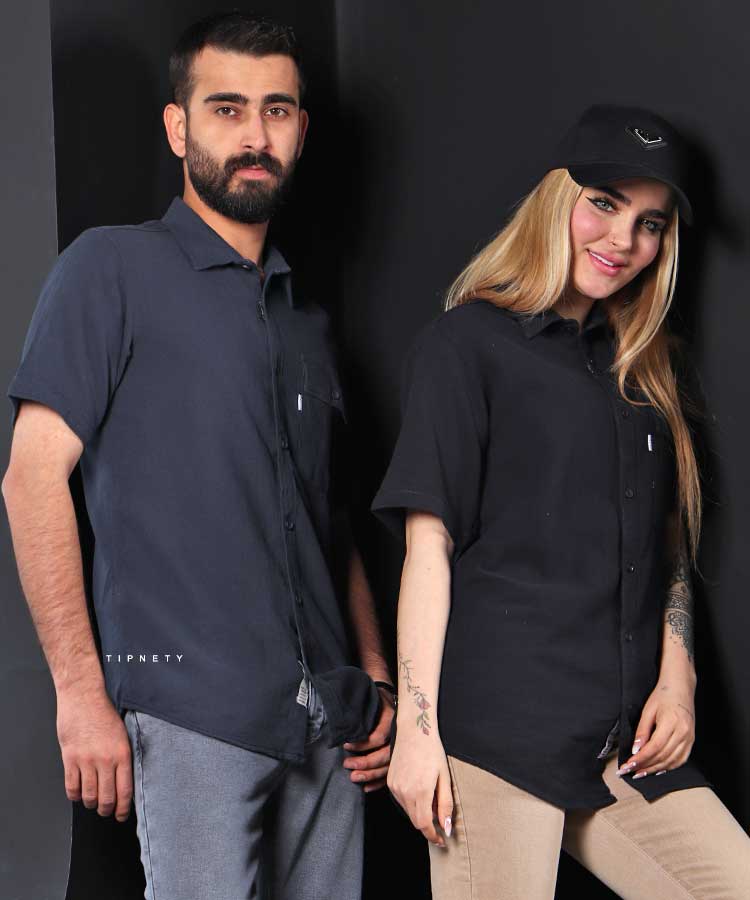 پیراهن آستین کوتاه مردانه آزاد کنفی 0812