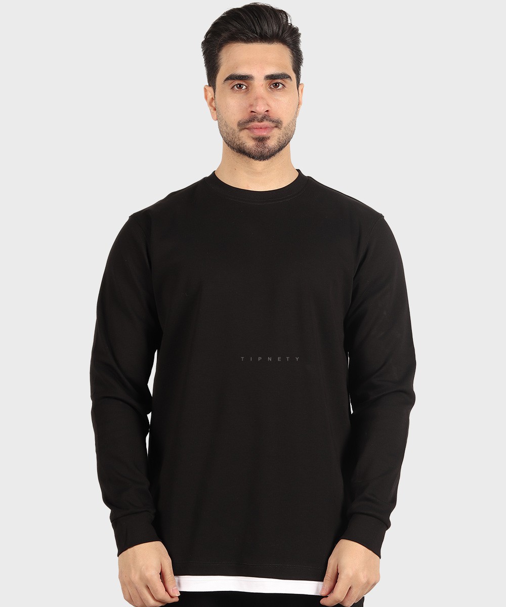 تیشرت آستین بلند مردانه ساده 2419