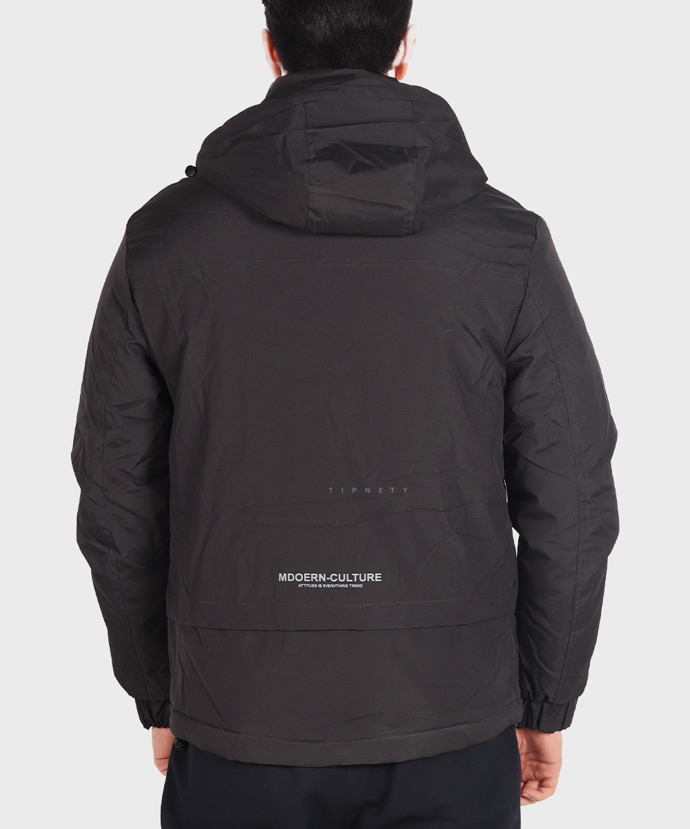 مشکی لجنی استخوانی صدری زمستانه کاپشن 7315  - تصویر 5