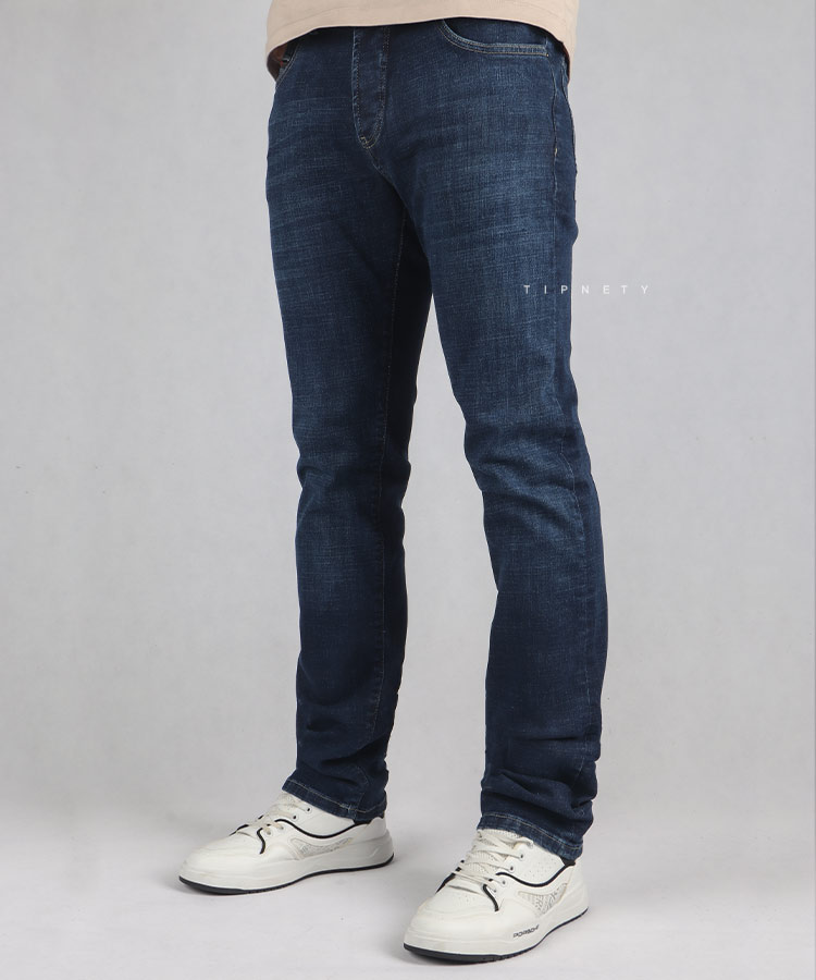 شلوار جین اسلیم مردانه آبی تیره 6023