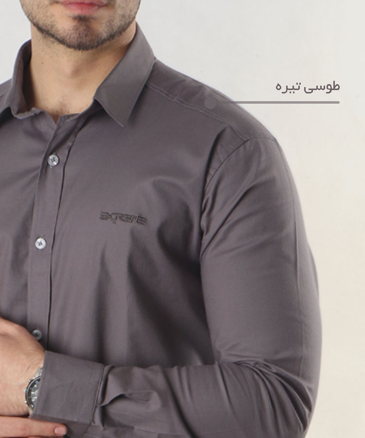                                                                                                                                                                                                            طوسی تیره سورمه ای آبی روشن طوسی روشن سفید لجنی پیراهن آستین بلند فیت 0671  - تصویر 10
