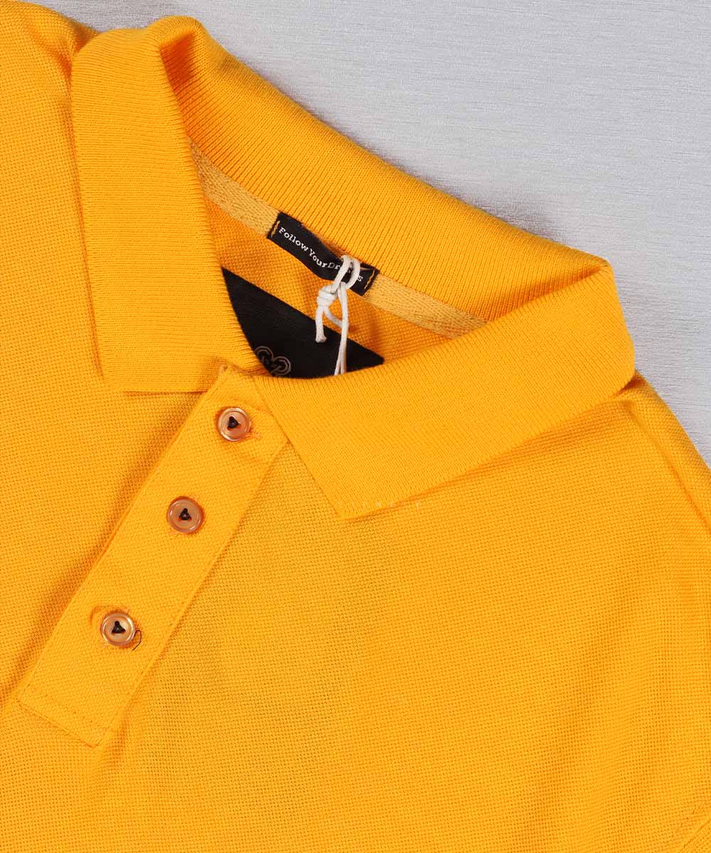 تیشرت یقه دار مردانه خردلی 1408