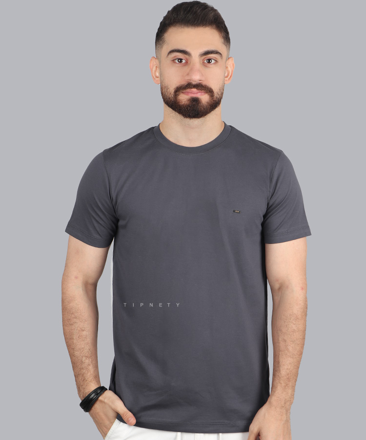 تیشرت ساده دودی مردانه برند تیپ نتی 9163