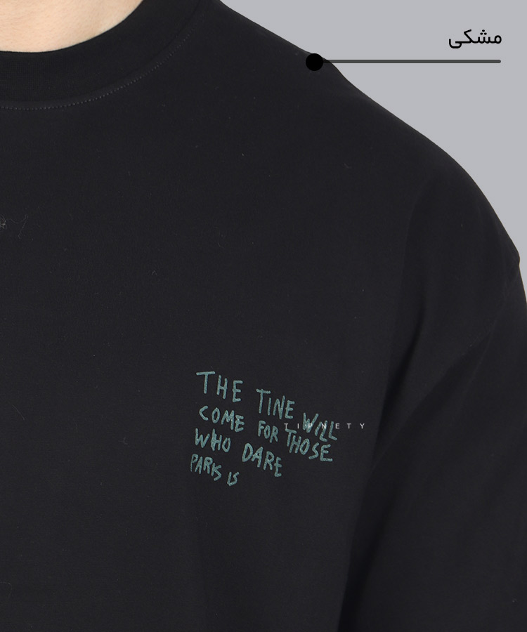                                                                                                                               سفید نسکافه ای نوک مدادی کرم سبز مشکی تیشرت لش 3211  - تصویر 6