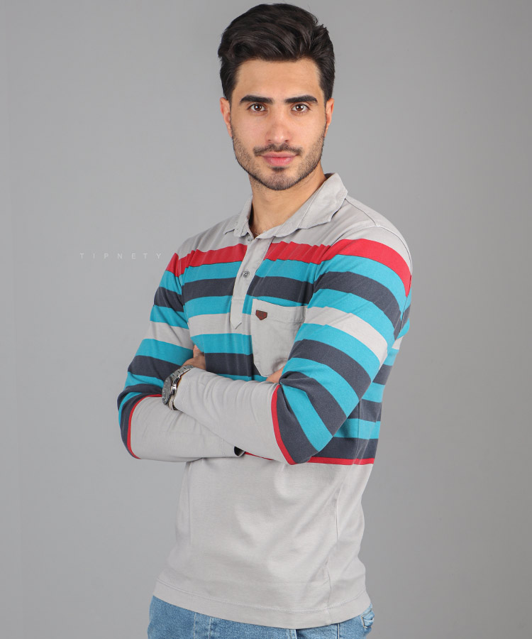 تیشرت یقه دار مردانه آستین بلند 1380