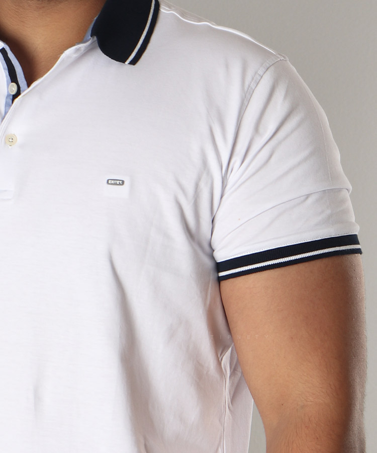 تیشرت یقه دار سفید مردانه 8121