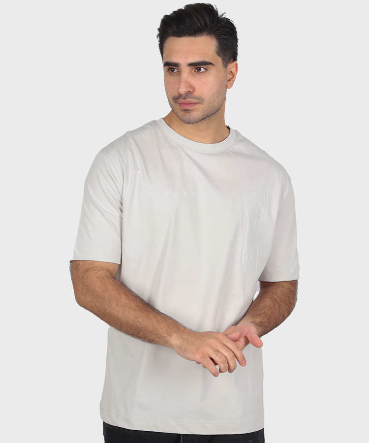                         طوسی روشن مشکی نارنجی تیشرت لش 1650  - تصویر 3