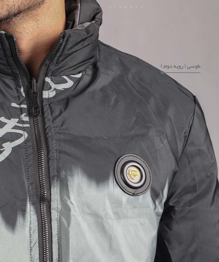                                                                                                                                                       کرم طوسی مشکی سبز زمستانه کاپشن 0116  - تصویر 10