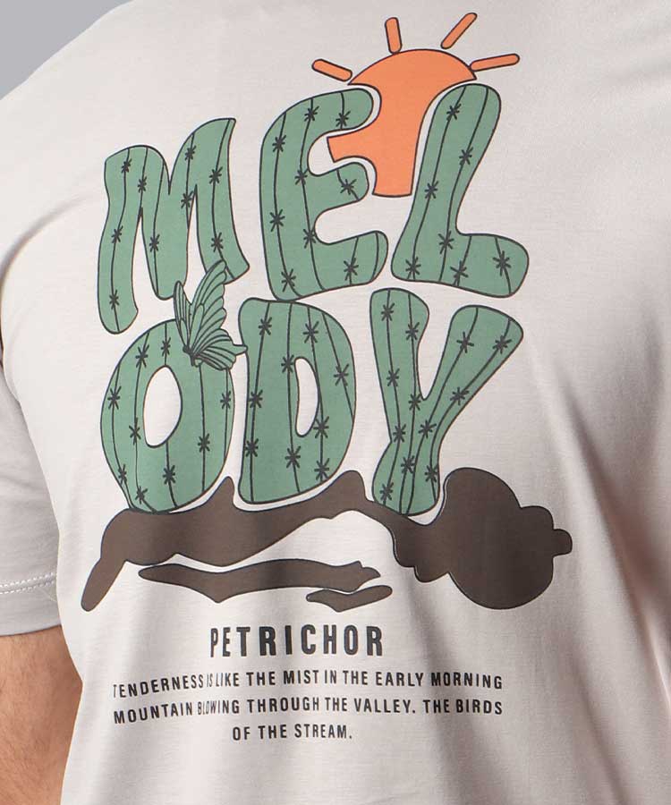                                                                                                     مشکی طوسی سبز سفید تیشرت چاپی 1329  - تصویر 3