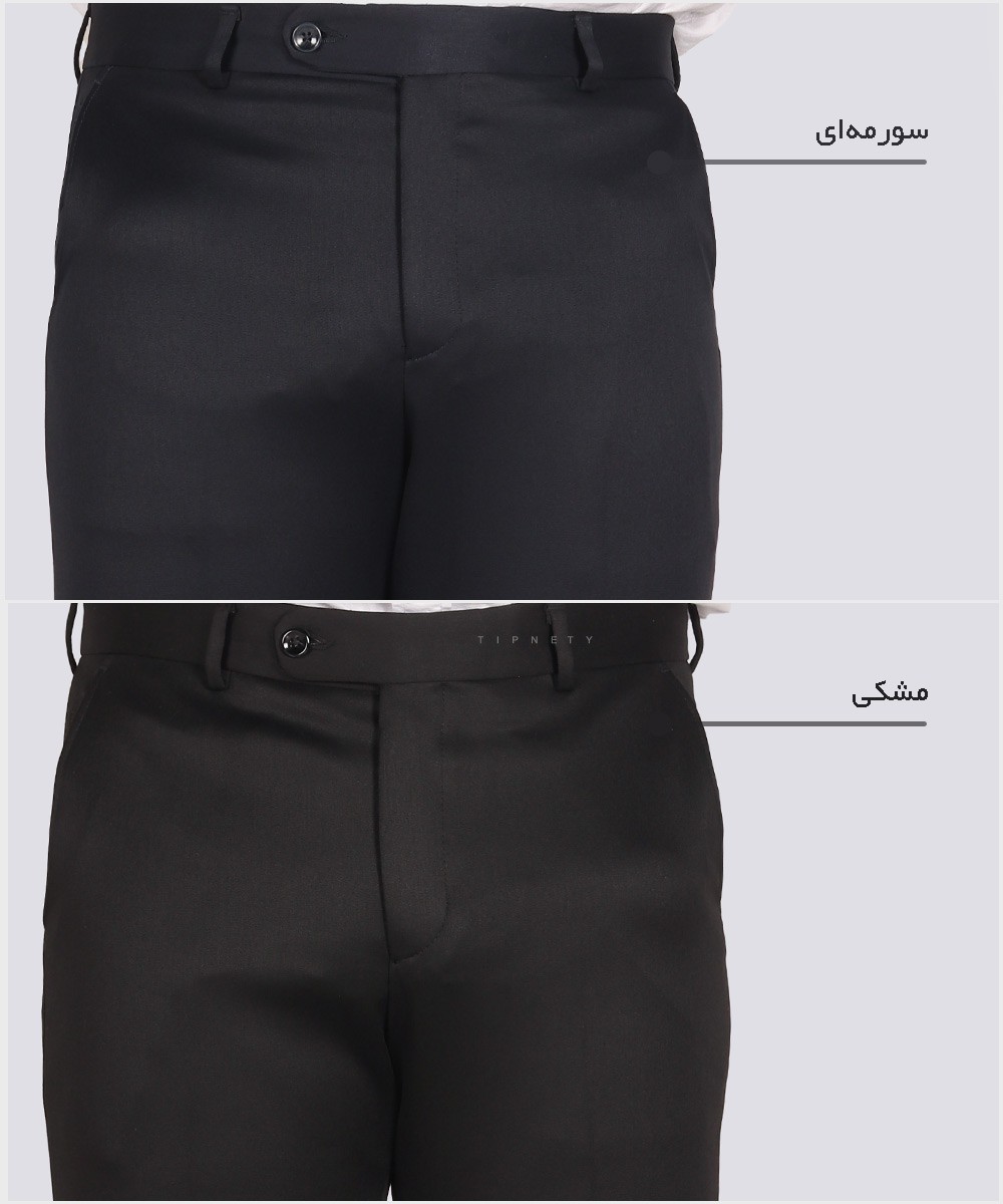                               مشکی شکلاتی ذغالی سورمه ای شلوار پارچه ای راسته 0943  - تصویر 6
