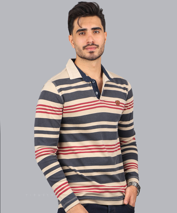 تیشرت یقه دار مردانه آستین بلند 1293