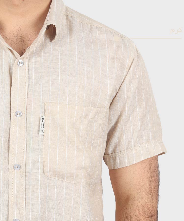                                                                                     سبز طوسی تیره آبی تیره سفید کرم پیراهن آستین کوتاه کلاسیک 0907  - تصویر 7