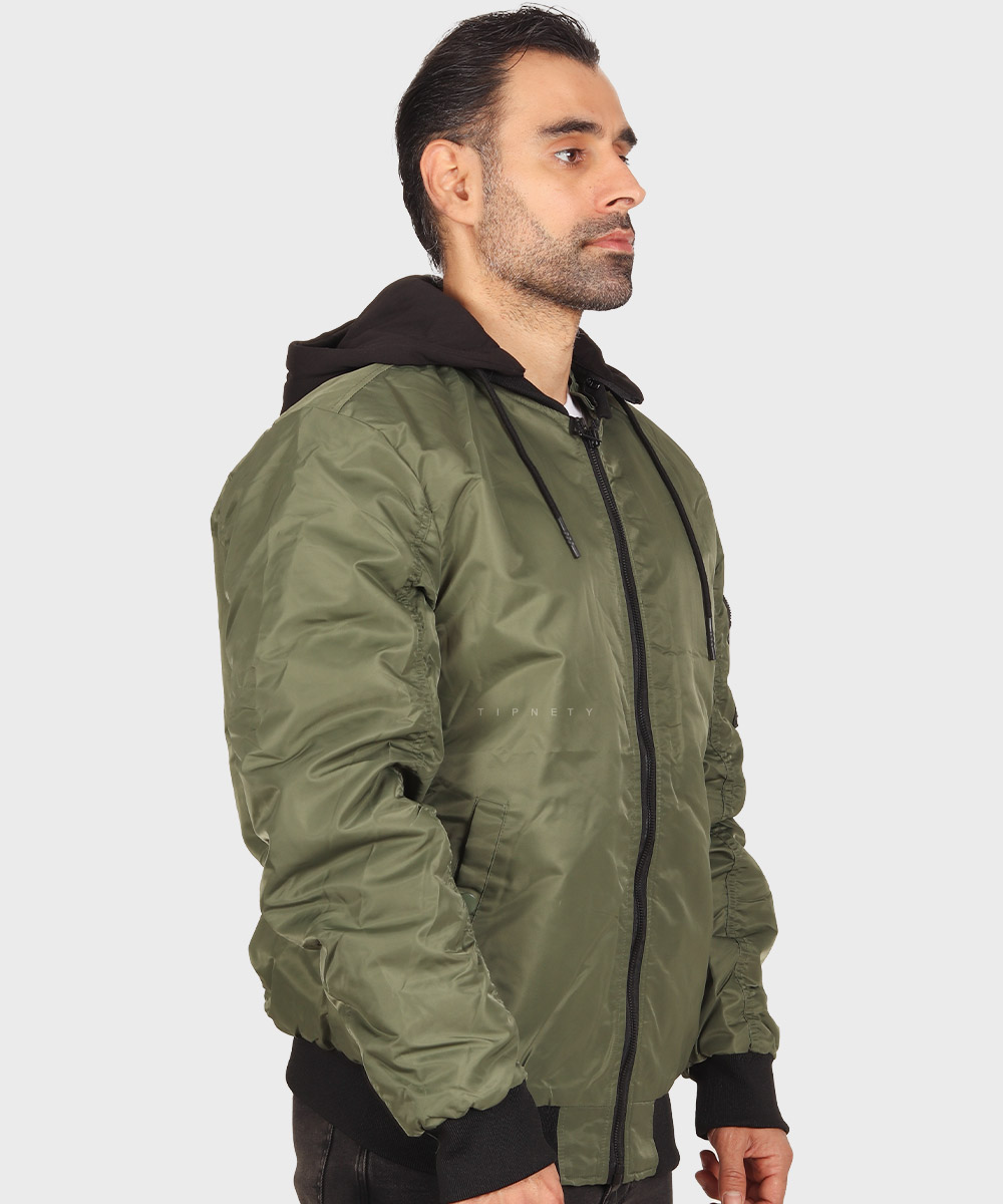         لجنی سبز مشکی زمستانه کاپشن 7652  - تصویر 7