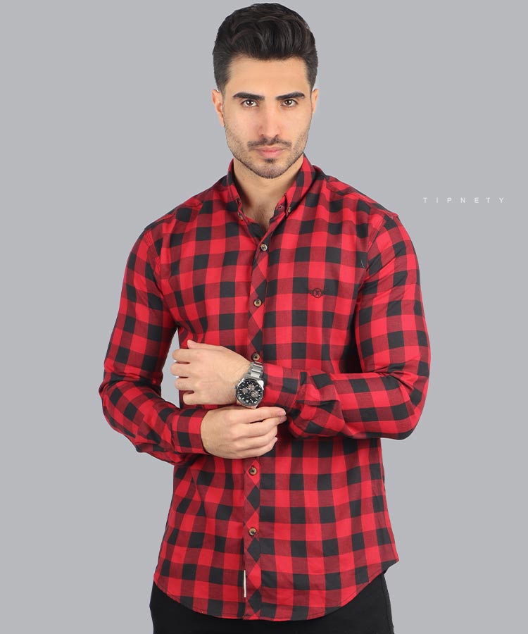                                                                                                                                                 قرمز زرد سورمه ای نفتی آبی صورتی سبز پیراهن آستین بلند فیت 0515  - تصویر 3