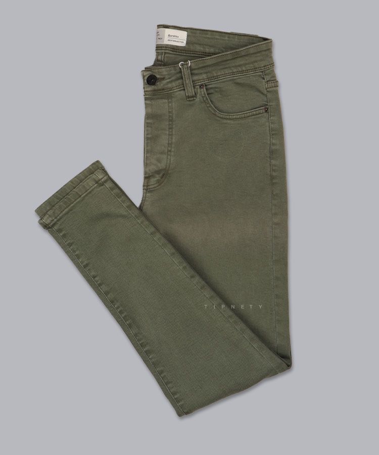 شلوار جین اسکینی سبز یونیسکس 0338