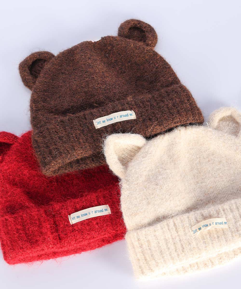 کلاه بافتنی دخترانه گوش دار 2057