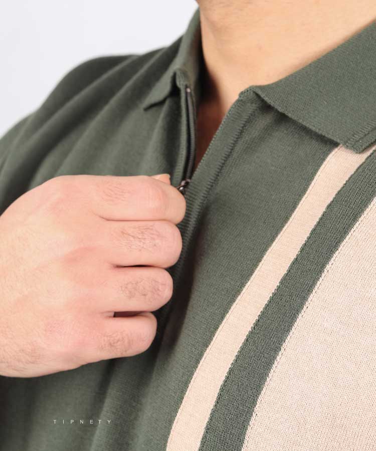                                                   مشکی یشمی سورمه ای کرم تیشرت یقه دار 5305  - تصویر 10