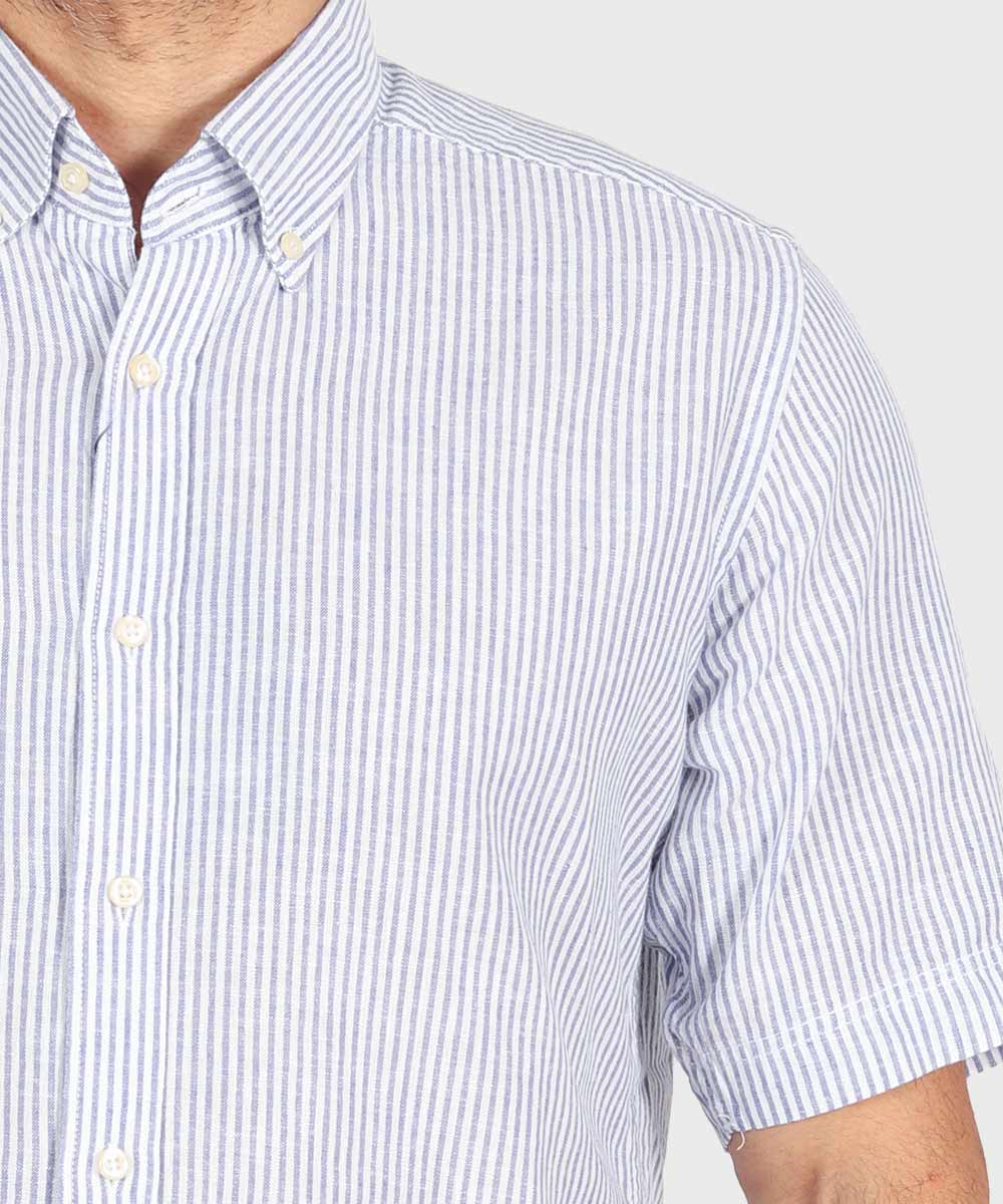     آبی پیراهن آستین کوتاه کلاسیک 1883  - تصویر 4