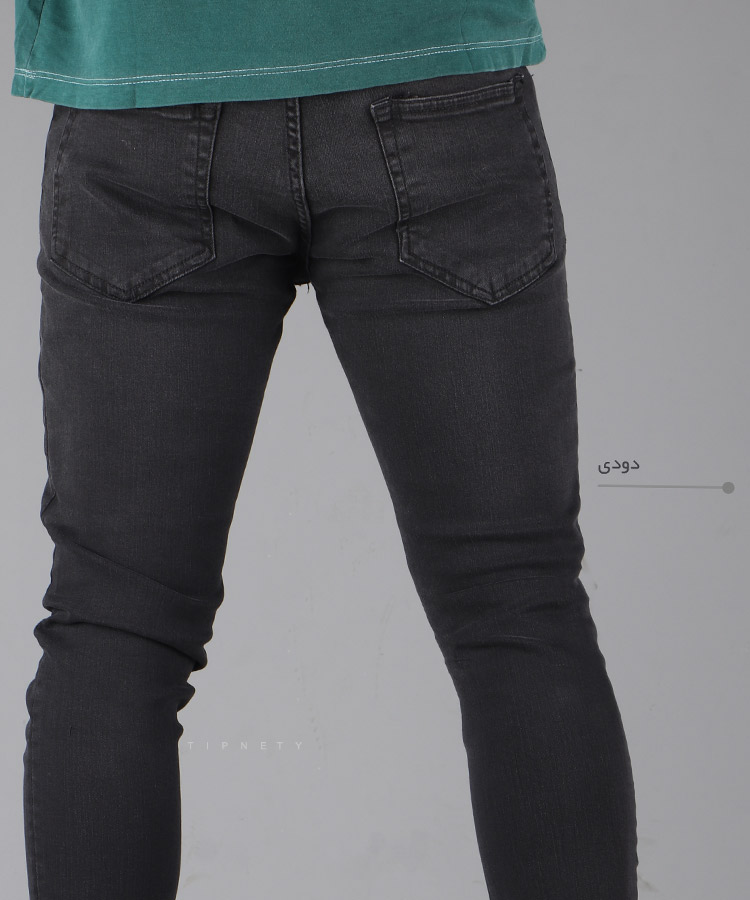                                     دودی                 ذغالی شلوار جین اسکینی 1043  - تصویر 3