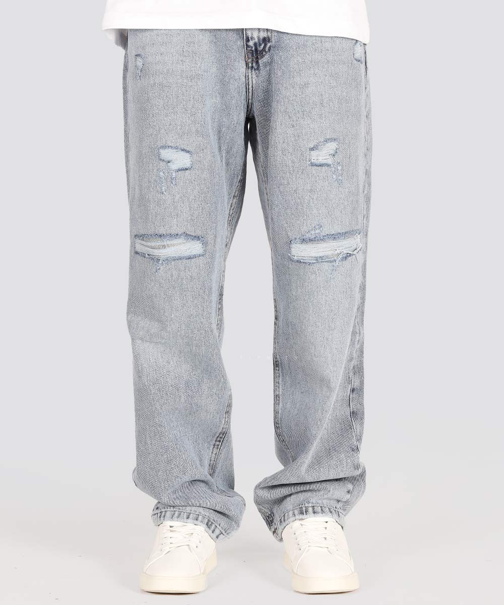 شلوار جین نیم بگ مردانه زاپ دار 3510