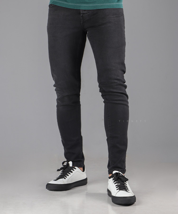 شلوار جین اسکینی مردانه ذغالی 1043