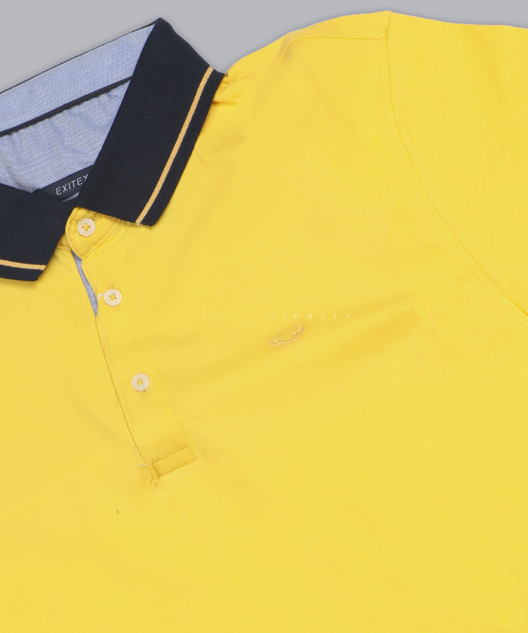 تیشرت یقه دار زرد مردانه 8127