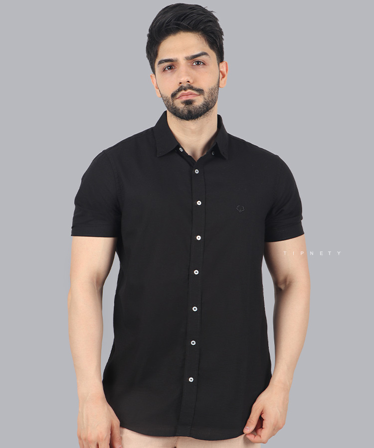 پیراهن مردانه ساده آستین کوتاه 5340