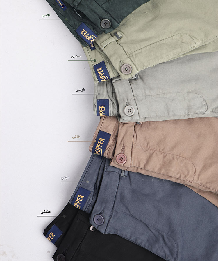                                                                                                                                                                                 طوسی خاکی کرم دودی صدری مشکی لجنی شلوار کتان فیت 3202  - تصویر 4