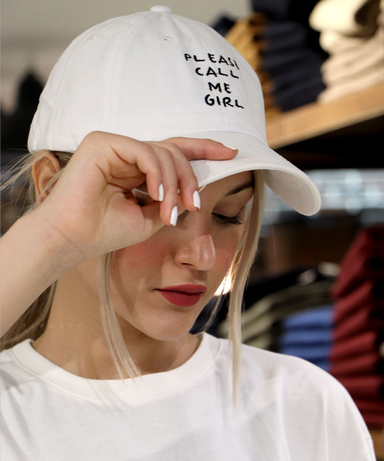 کلاه کپ کتان please call me girl کد 2342