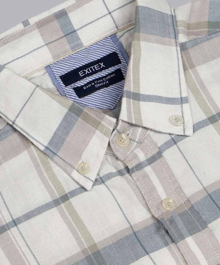 پیراهن مردانه آستین بلند چهارخانه 8832