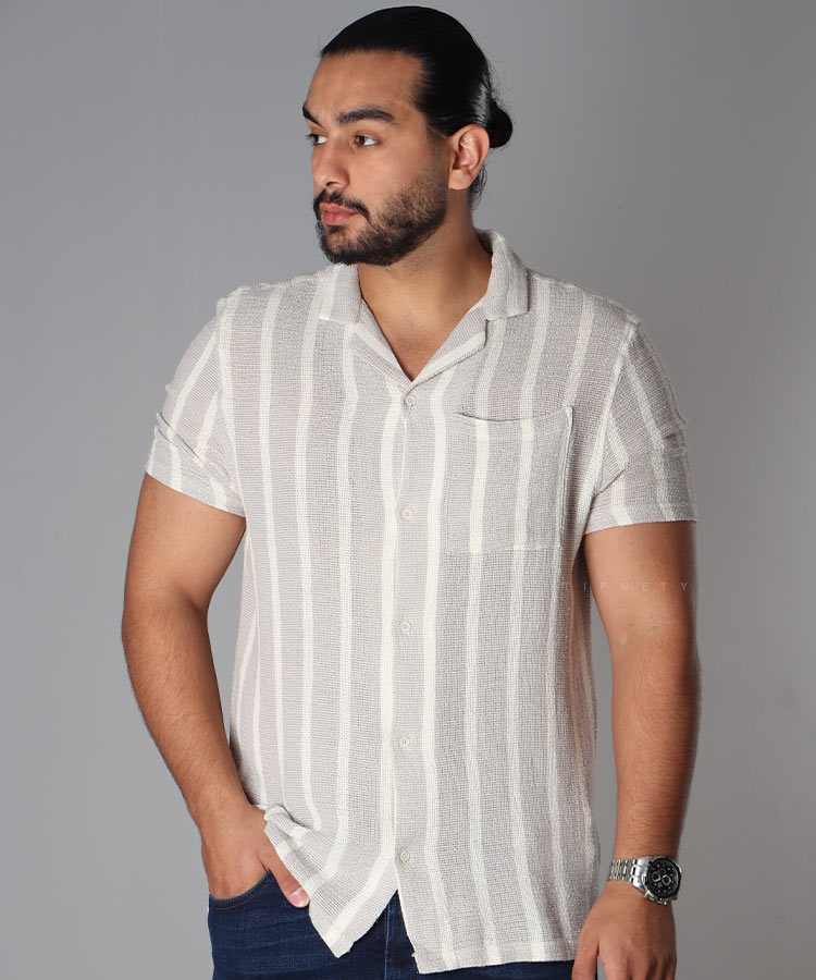 پیراهن یقه انگلیسی مردانه کنفی 5153