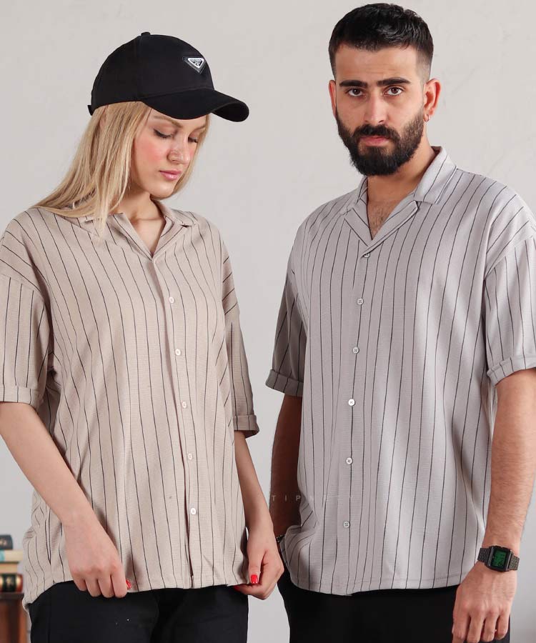 پیراهن یقه انگلیسی راه راه برند مراکش 1740