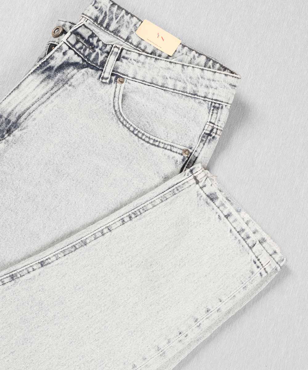 آبی یخی شلوار جین مام فیت 0310  - تصویر 5