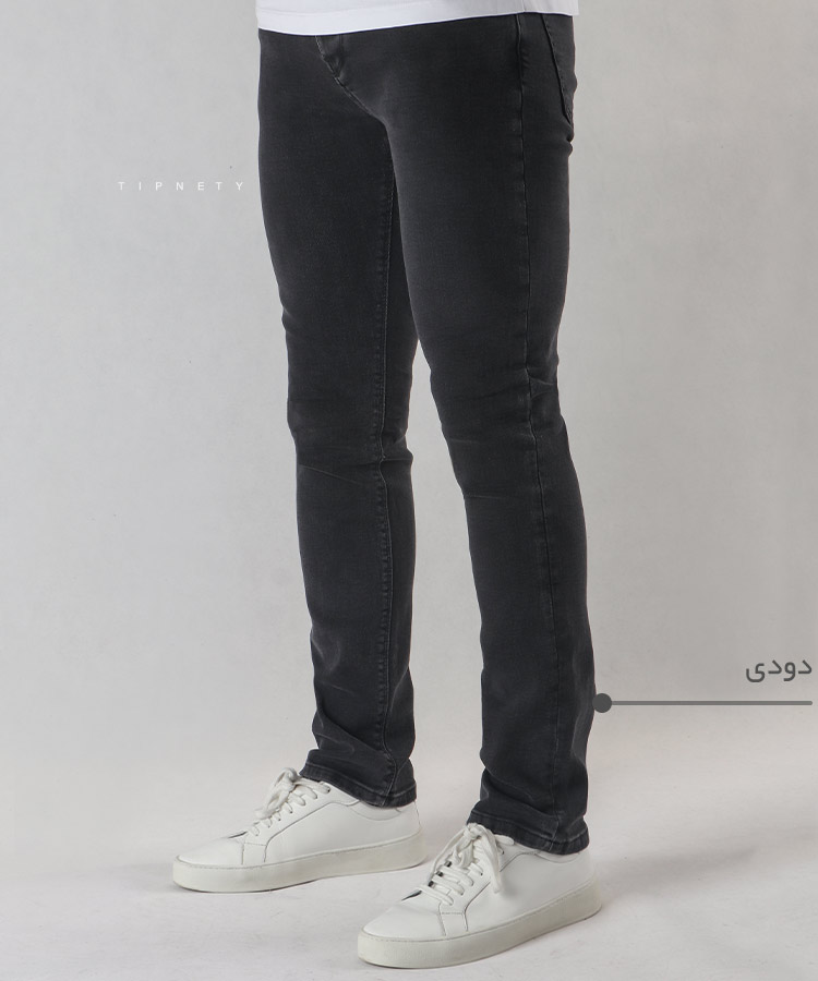                                                             سورمه ای دودی آبی روشن ذغالی شلوار جین اسلیم 3756  - تصویر 3