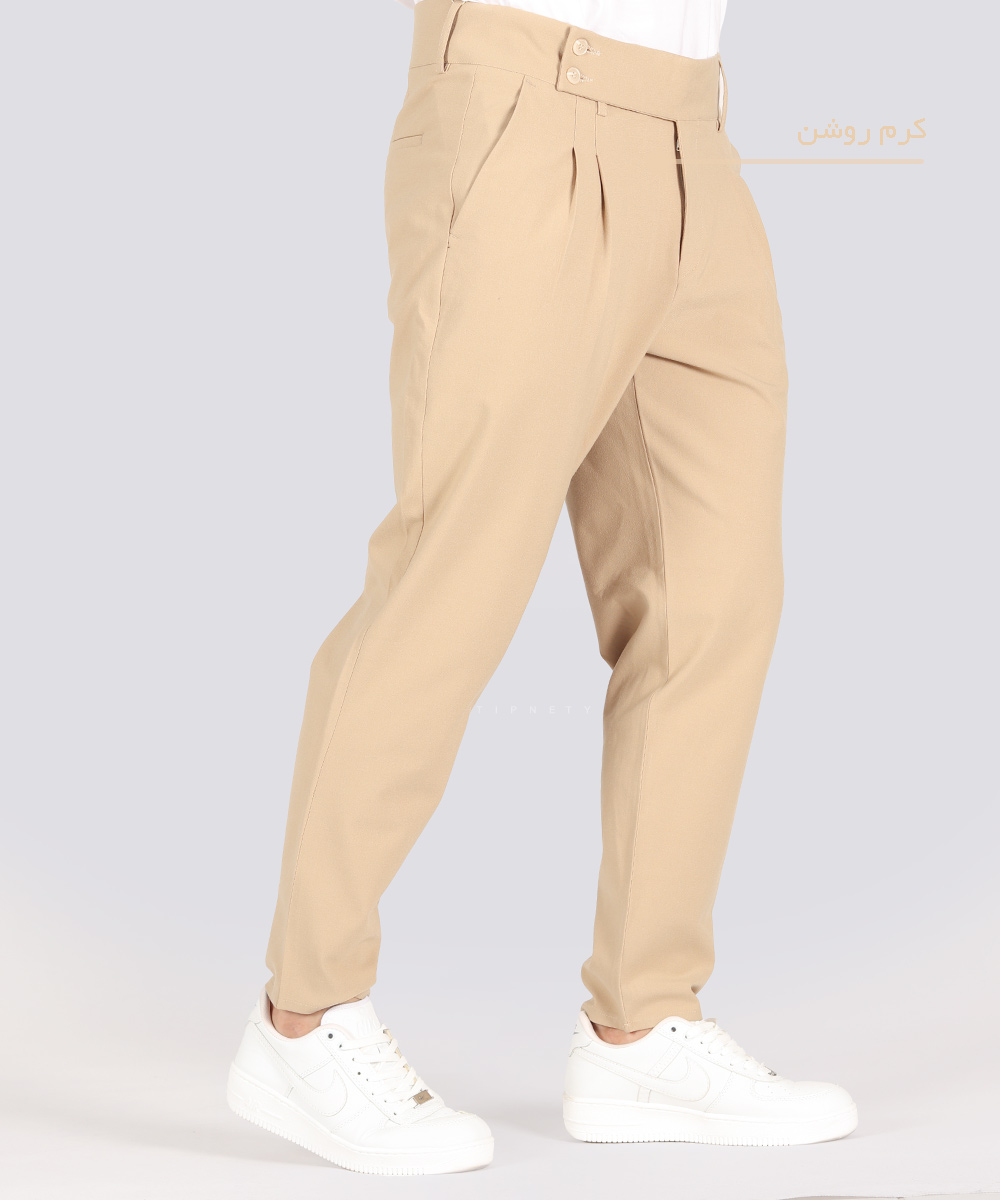         روشن       کرم مشکی سبز کرم روشن شکلاتی ذغالی شلوار پارچه ای فیت 0480  - تصویر 8