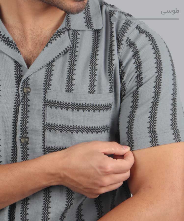                                                                                                                                                                   طوسی لجنی زیتونی سبز خردلی سفید پیراهن لش 0683  - تصویر 8