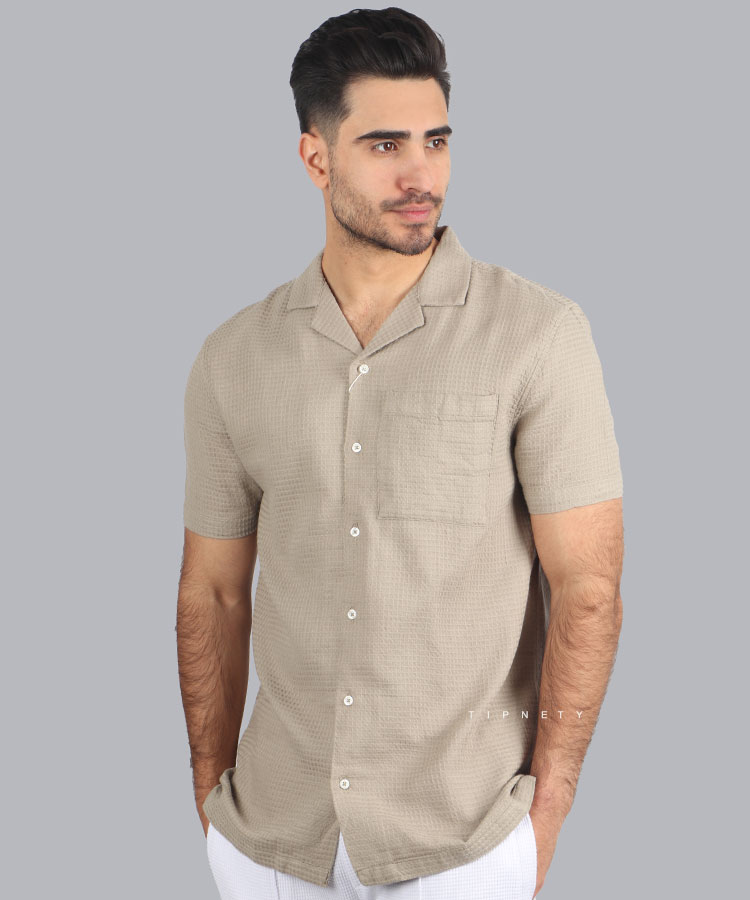 پیراهن یقه انگلیسی مردانه جیب دار 5168