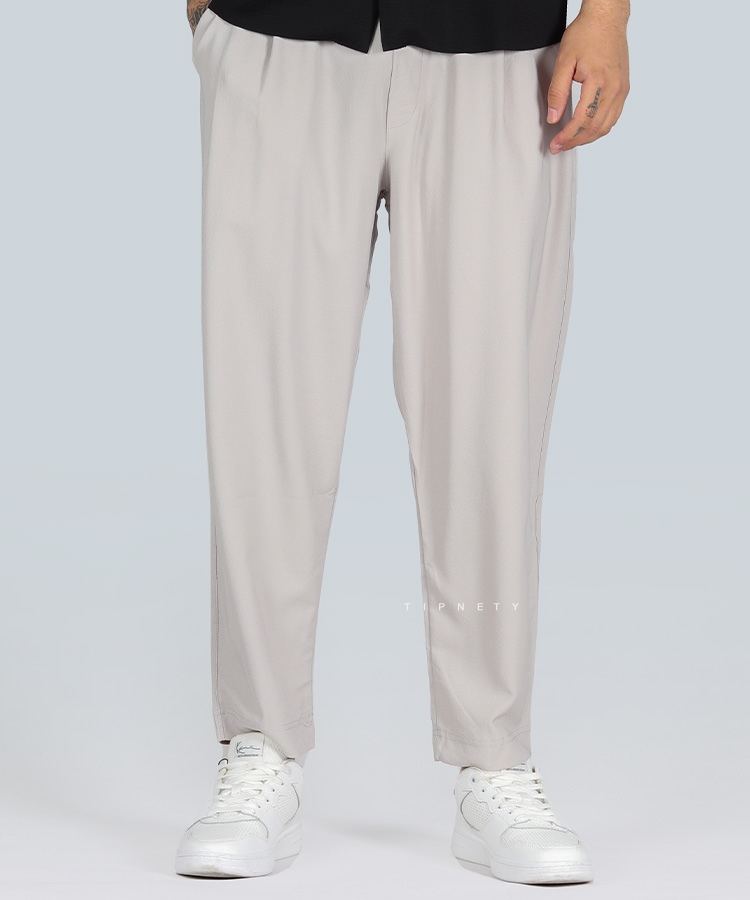                                                                                                                                                                                                       کرم کله غازی طوسی مشکی سفید شلوار پارچه ای لینن 1469  - تصویر 4